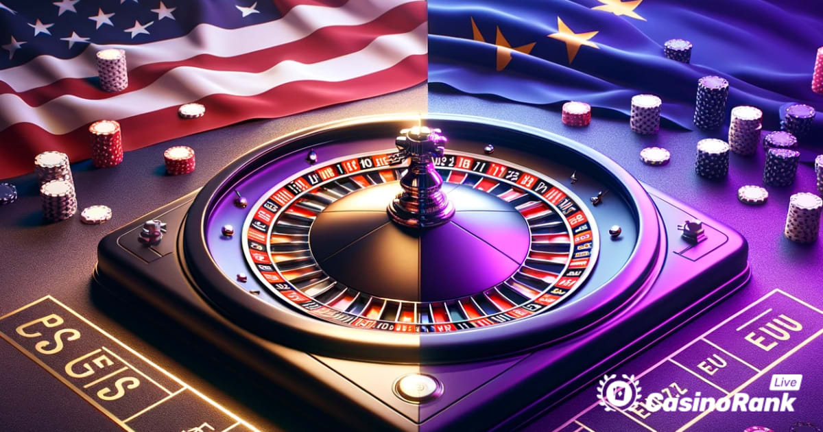 Amerikietiškos arba europietiškos ruletės pasirinkimas kazino „Live Dealer“.
